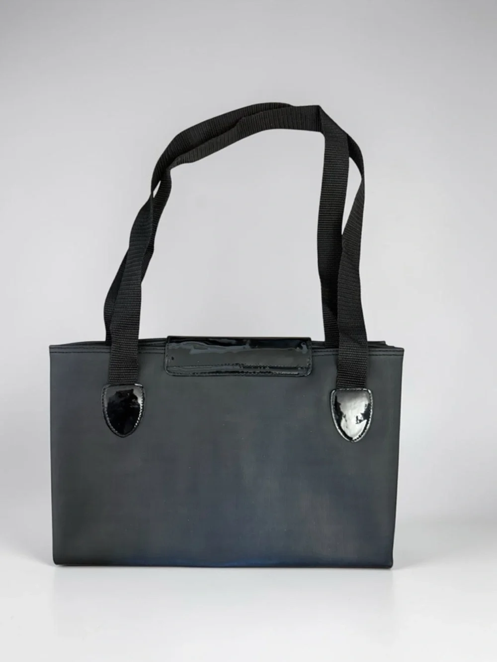 New Without Tags Large Nylon Black Foldable Tote Bag with Shoulder Straps